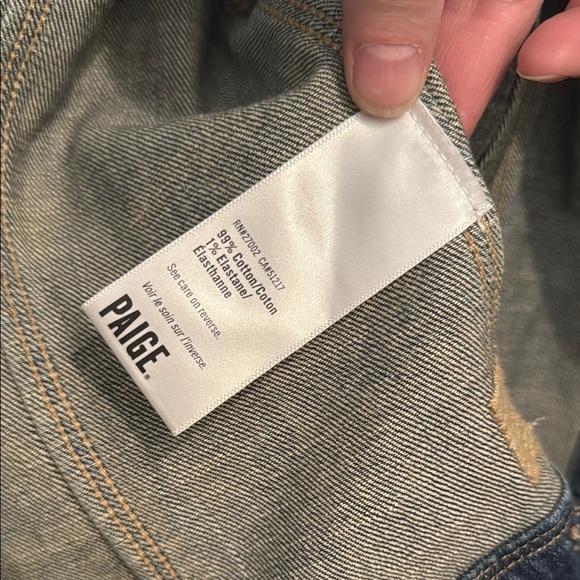 Paige Womens Denim Jacket size L - Picture 10 of 11